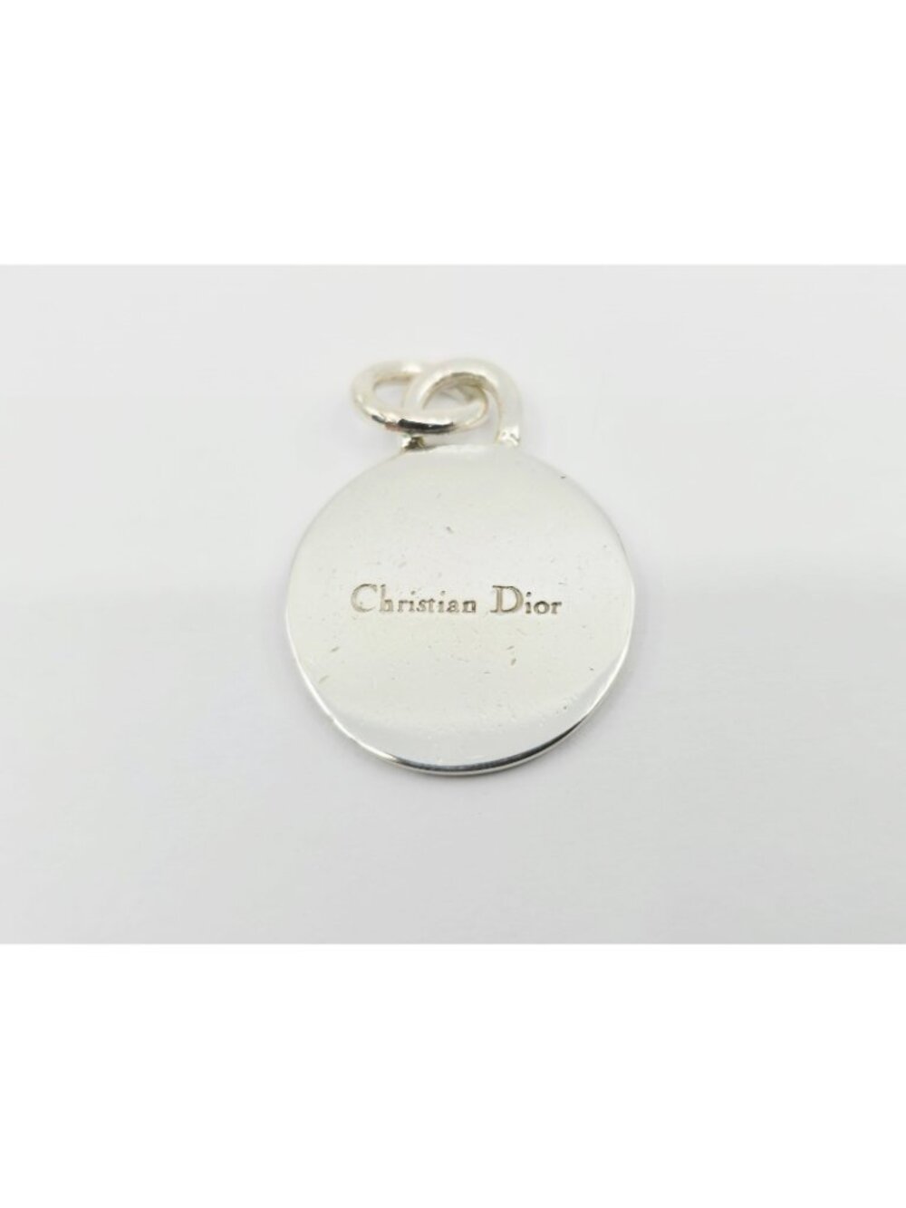 Vintage Solid 925 Sterling Silver Designer Christian Dior Round Charm Pendant - Picture 9 of 12